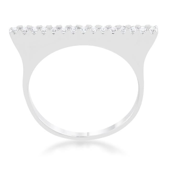 Karolina 0.2ct CZ Rhodium Contemporary Simple Ring - Charming Charlie