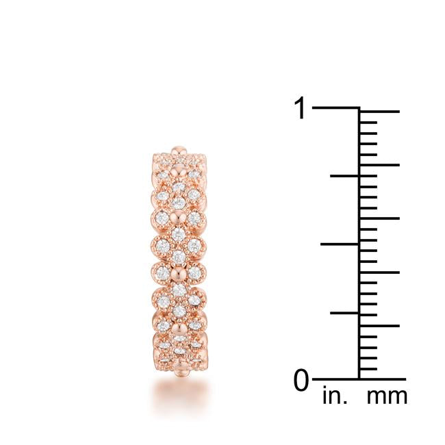 Clara 1ct CZ Rose Gold Textured Bezel Set Eternity Ring - Charming Charlie
