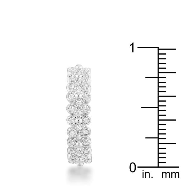 Clara 1ct CZ Rhodium Textured Bezel Set Eternity Ring - Charming Charlie
