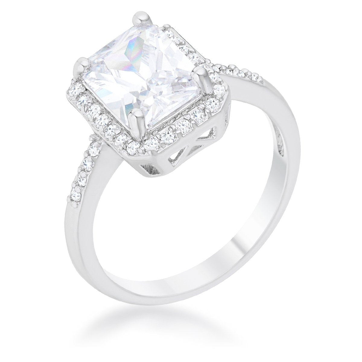 Ariana 2.95ct CZ Rhodium Classic Ring - Charming Charlie