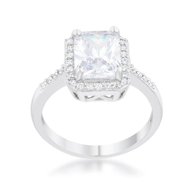 Ariana 2.95ct CZ Rhodium Classic Ring - Charming Charlie