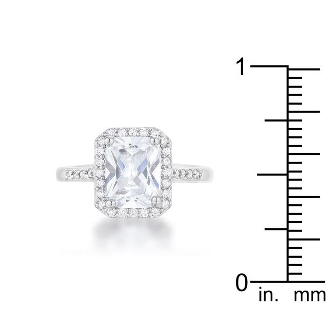 Ariana 2.95ct CZ Rhodium Classic Ring - Charming Charlie
