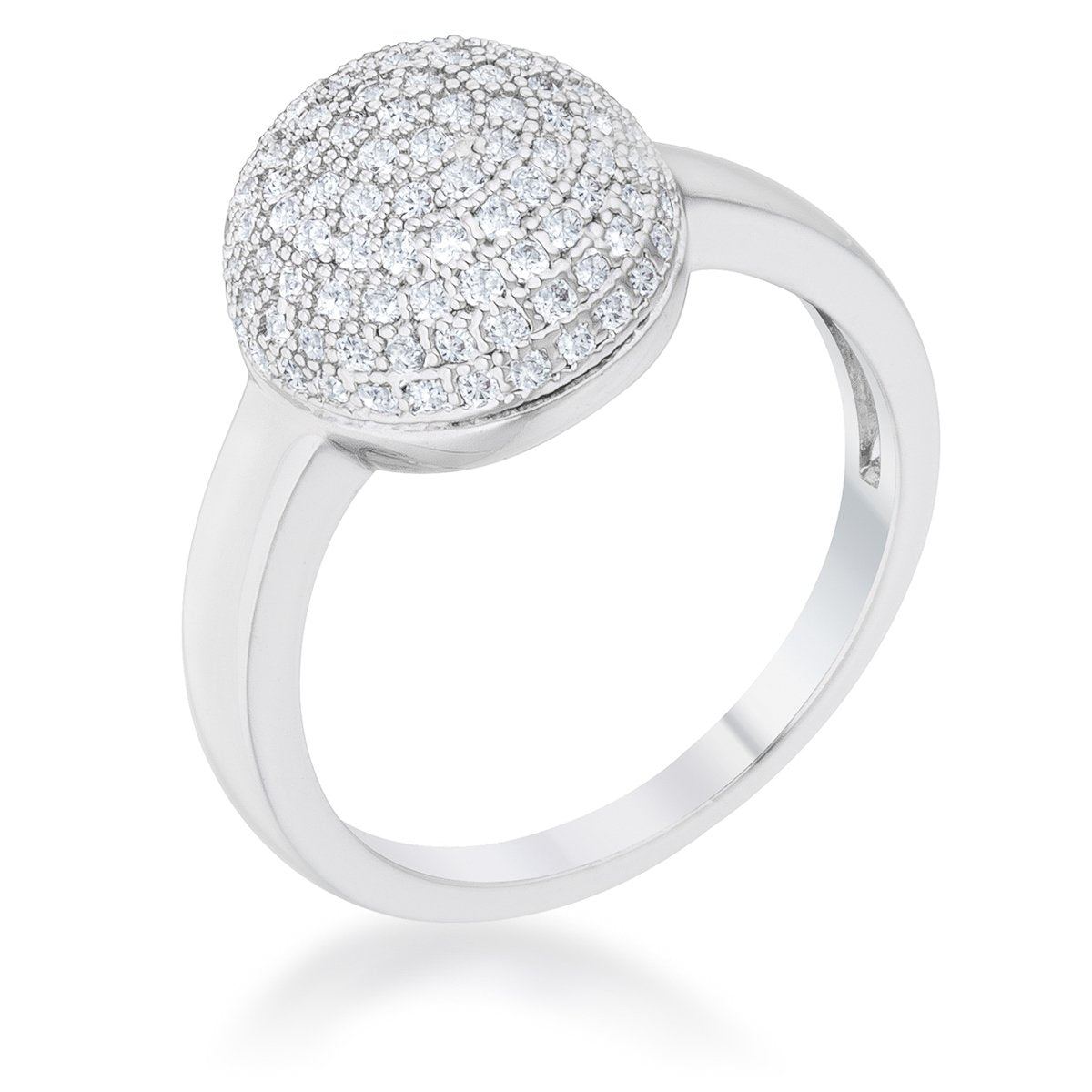 Brie 0.6ct CZ Rhodium Contemporary Sphere Ring - Charming Charlie