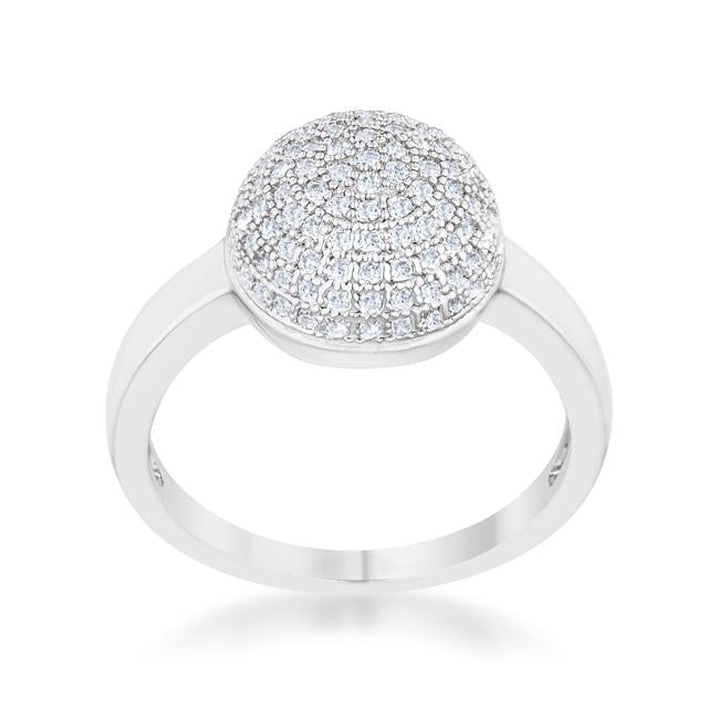 Brie 0.6ct CZ Rhodium Contemporary Sphere Ring - Charming Charlie