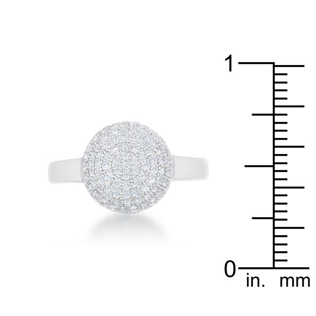 Brie 0.6ct CZ Rhodium Contemporary Sphere Ring - Charming Charlie