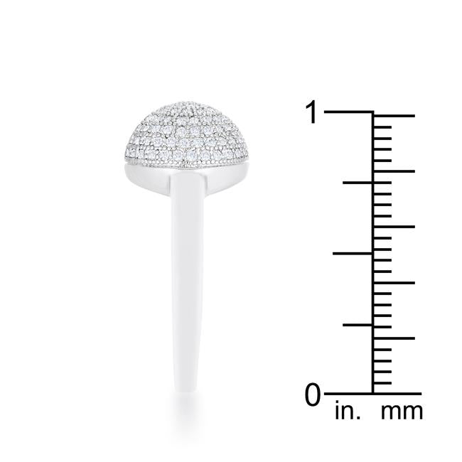 Brie 0.6ct CZ Rhodium Contemporary Sphere Ring - Charming Charlie
