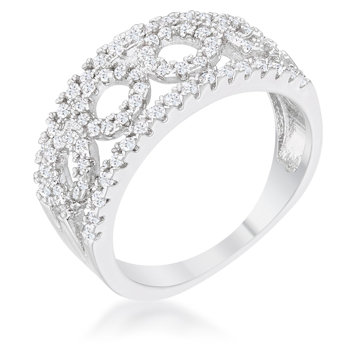 Rina 0.5ct CZ Rhodium Contemporary Band Ring - Charming Charlie