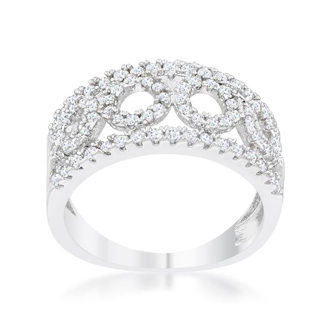 Rina 0.5ct CZ Rhodium Contemporary Band Ring - Charming Charlie