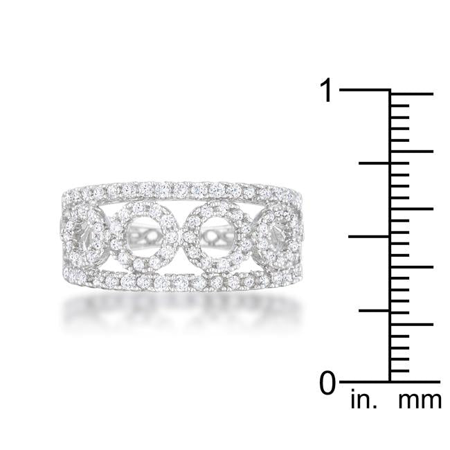 Rina 0.5ct CZ Rhodium Contemporary Band Ring - Charming Charlie