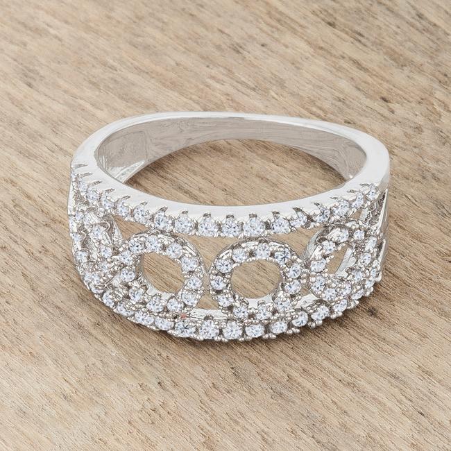 Rina 0.5ct CZ Rhodium Contemporary Band Ring - Charming Charlie