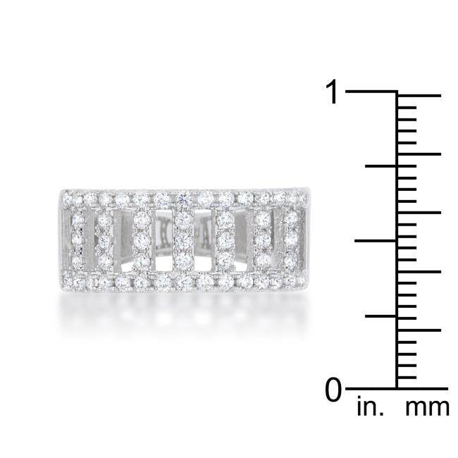 Rey 0.5ct CZ Rhodium Contemporary Band Ring - Charming Charlie