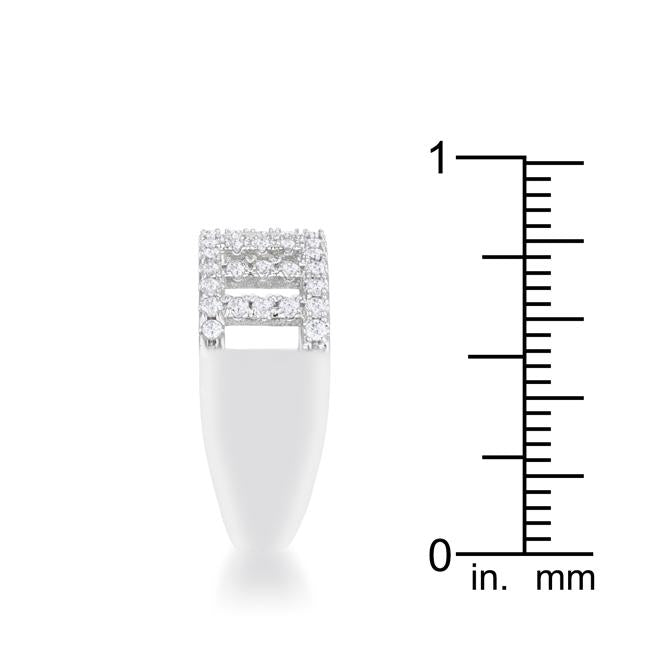 Rey 0.5ct CZ Rhodium Contemporary Band Ring - Charming Charlie