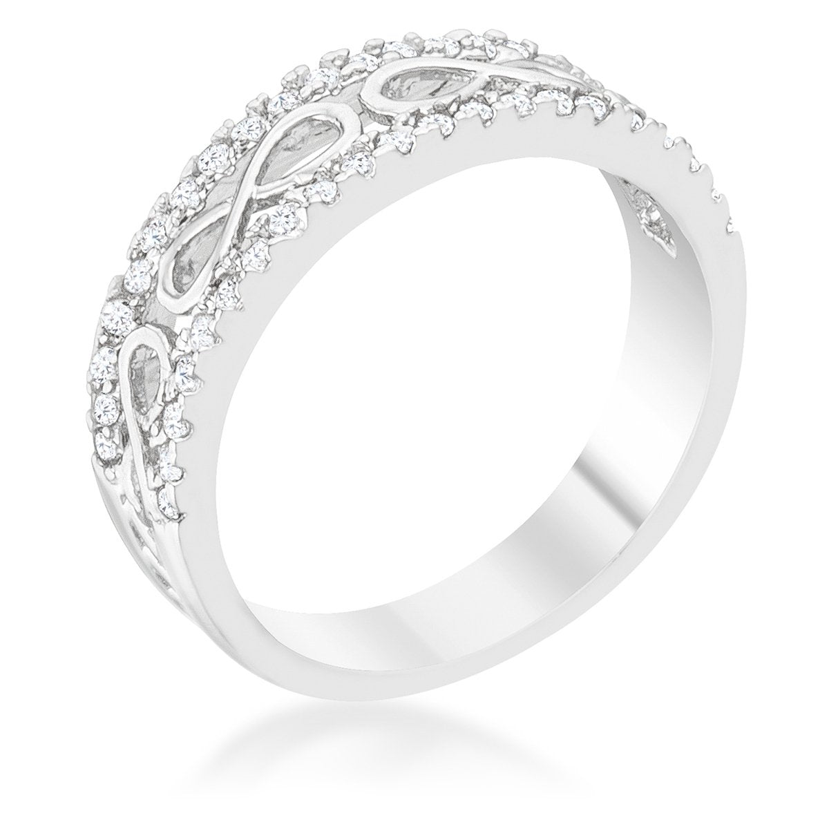 Rema 0.4ct CZ Rhodium Contemporary Infinity Band Ring - Charming Charlie