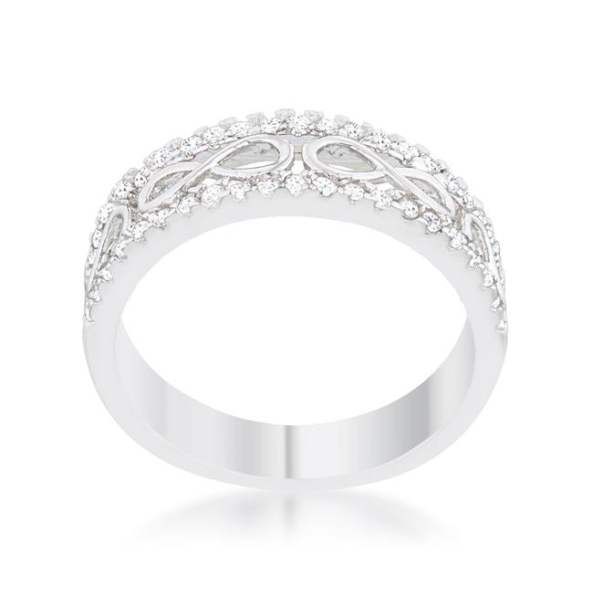 Rema 0.4ct CZ Rhodium Contemporary Infinity Band Ring - Charming Charlie