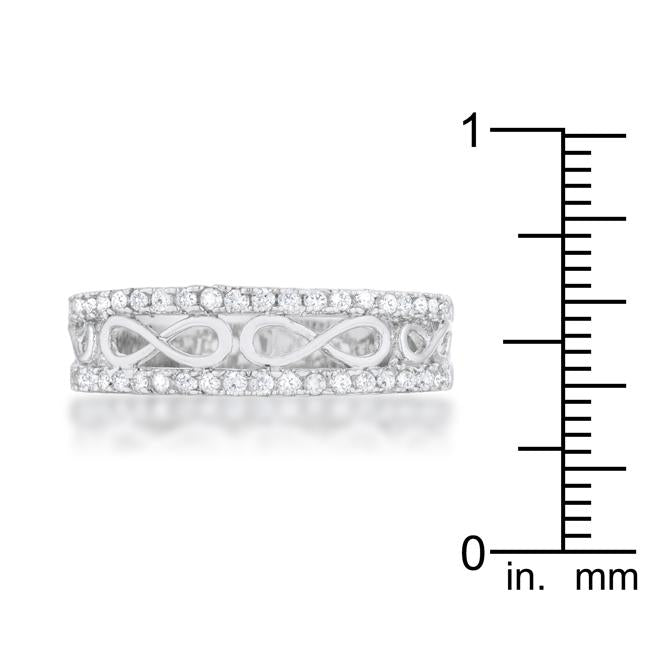 Rema 0.4ct CZ Rhodium Contemporary Infinity Band Ring - Charming Charlie