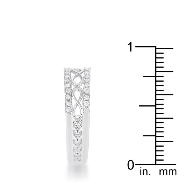 Rema 0.4ct CZ Rhodium Contemporary Infinity Band Ring - Charming Charlie