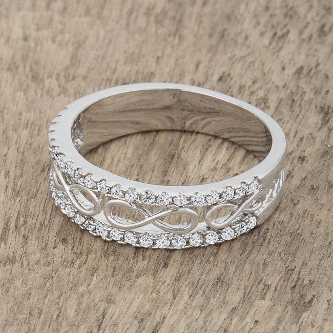 Rema 0.4ct CZ Rhodium Contemporary Infinity Band Ring - Charming Charlie