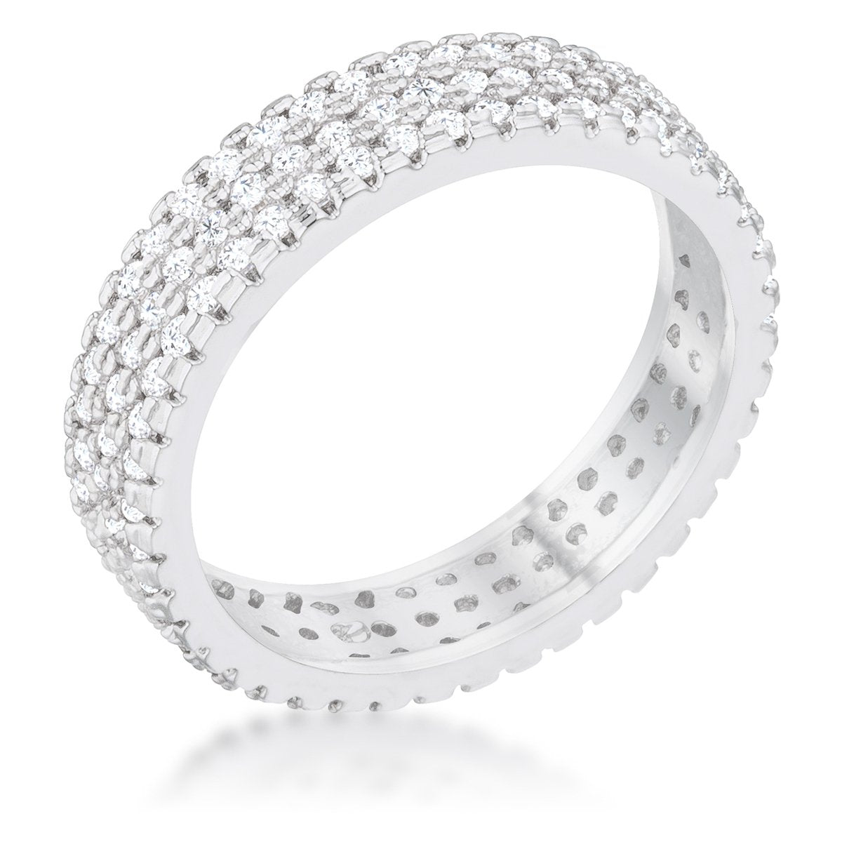 Chare 1.3ct CZ Rhodium Classic Band Ring - Charming Charlie