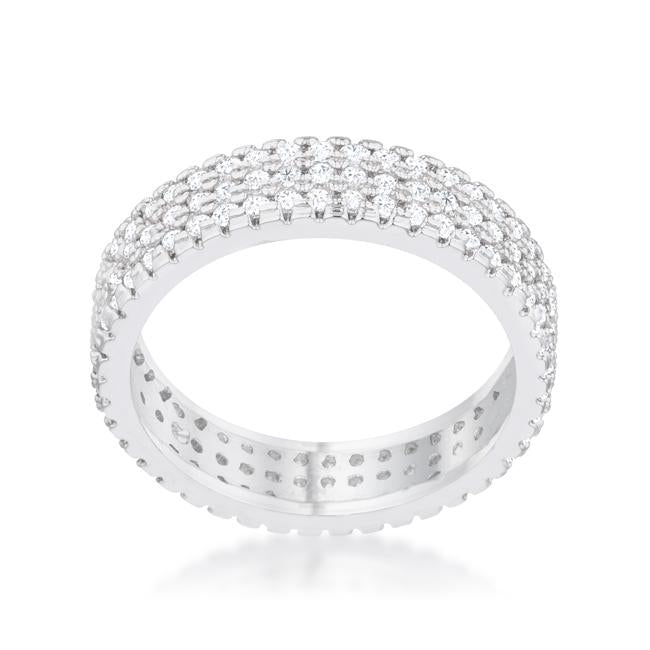 Chare 1.3ct CZ Rhodium Classic Band Ring - Charming Charlie