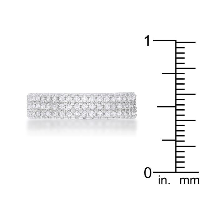 Chare 1.3ct CZ Rhodium Classic Band Ring - Charming Charlie