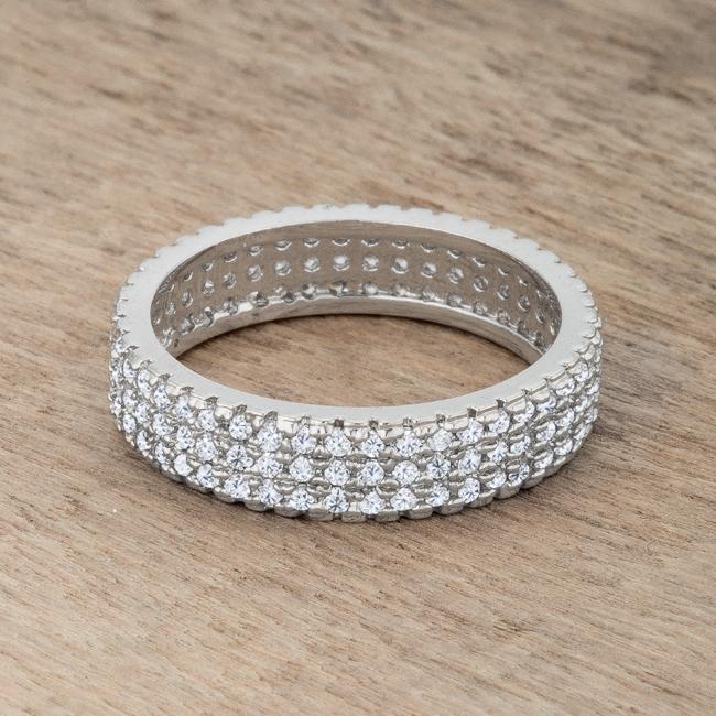 Chare 1.3ct CZ Rhodium Classic Band Ring - Charming Charlie