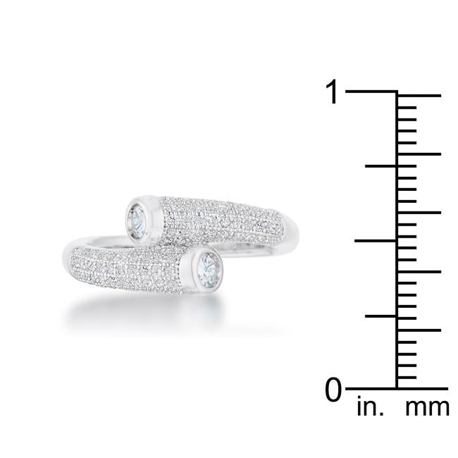 Perry 0.62ct CZ Rhodium Contemporary Wrap Ring - Charming Charlie