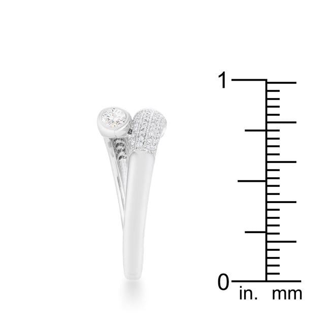 Perry 0.62ct CZ Rhodium Contemporary Wrap Ring - Charming Charlie