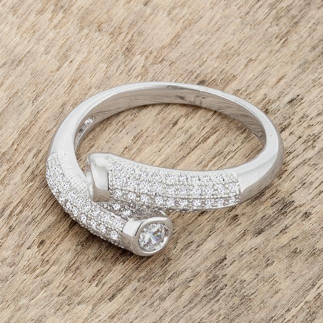 Perry 0.62ct CZ Rhodium Contemporary Wrap Ring - Charming Charlie