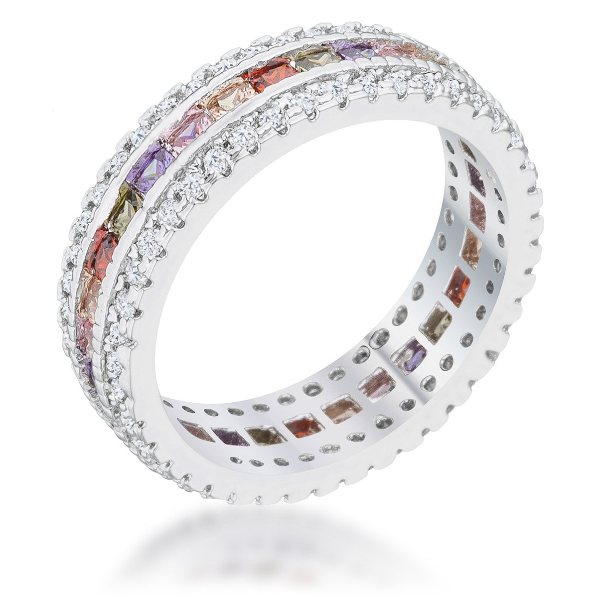 Paula 1.75ct Multicolor CZ Classic Band Ring - Charming Charlie