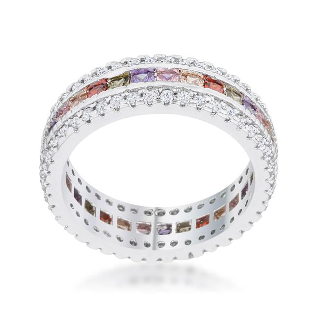 Paula 1.75ct Multicolor CZ Classic Band Ring - Charming Charlie
