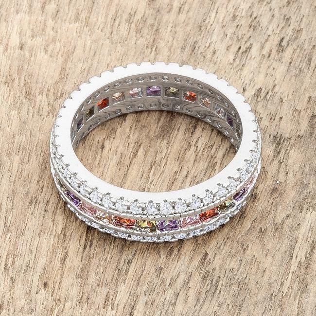 Paula 1.75ct Multicolor CZ Classic Band Ring - Charming Charlie