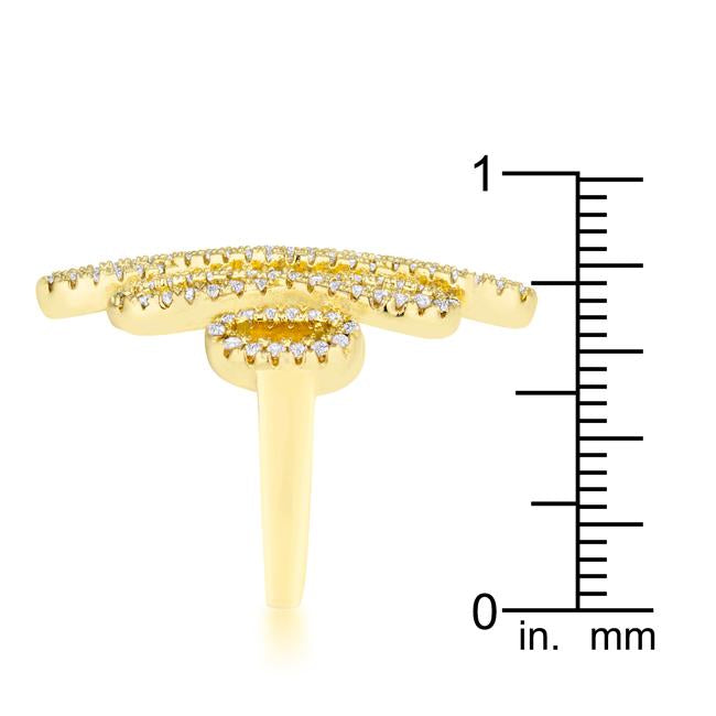 Natasha 0.94ct CZ 14k Gold Contemporary Cocktail Ring - Charming Charlie