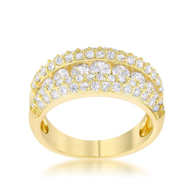 Luna 1.1ct CZ 14k Gold Classic Band Ring - Charming Charlie