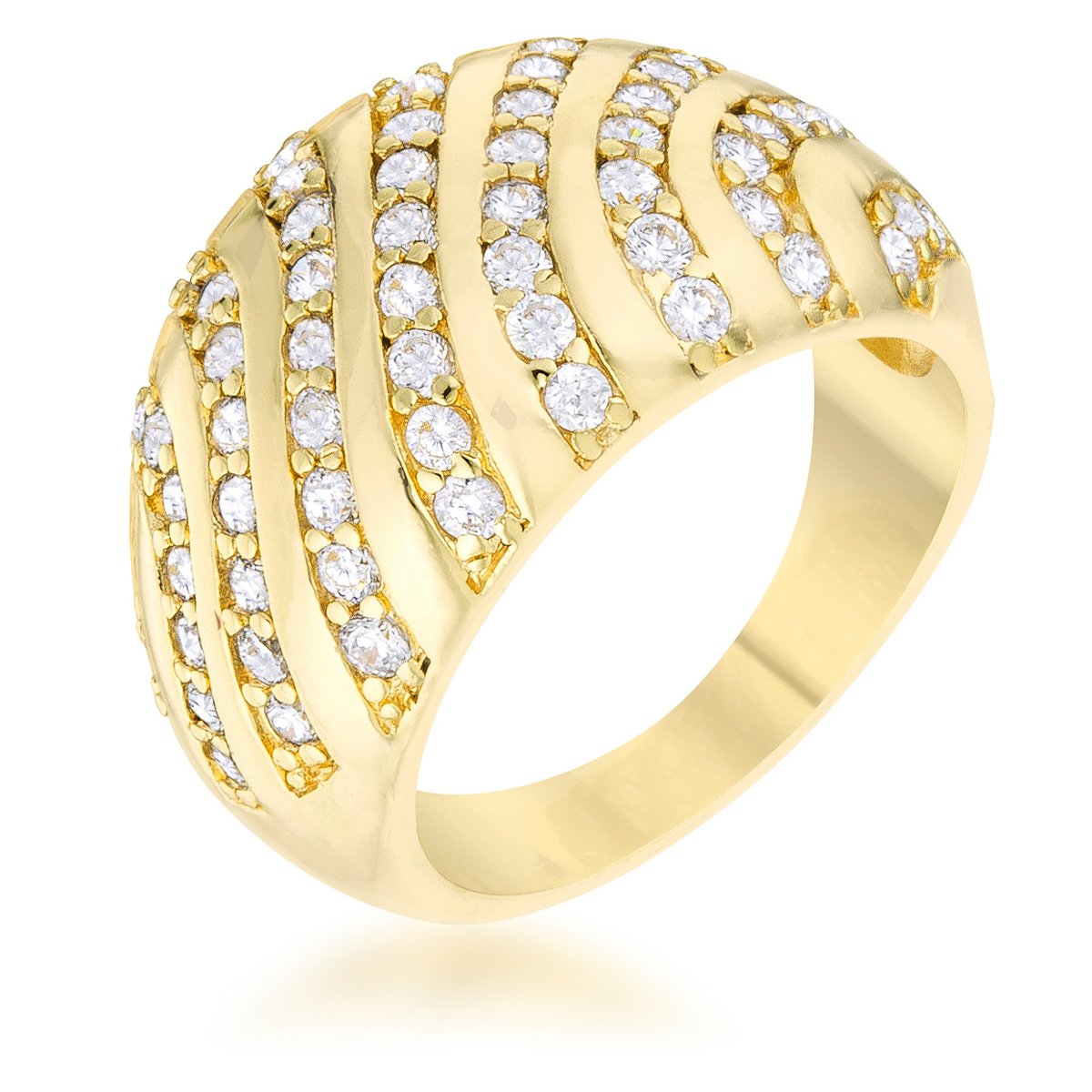 Shayla 0.95ct CZ 14k Gold Contemporary Dome Ring - Charming Charlie