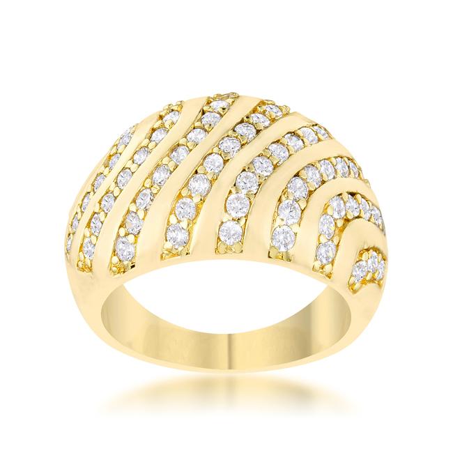 Shayla 0.95ct CZ 14k Gold Contemporary Dome Ring - Charming Charlie