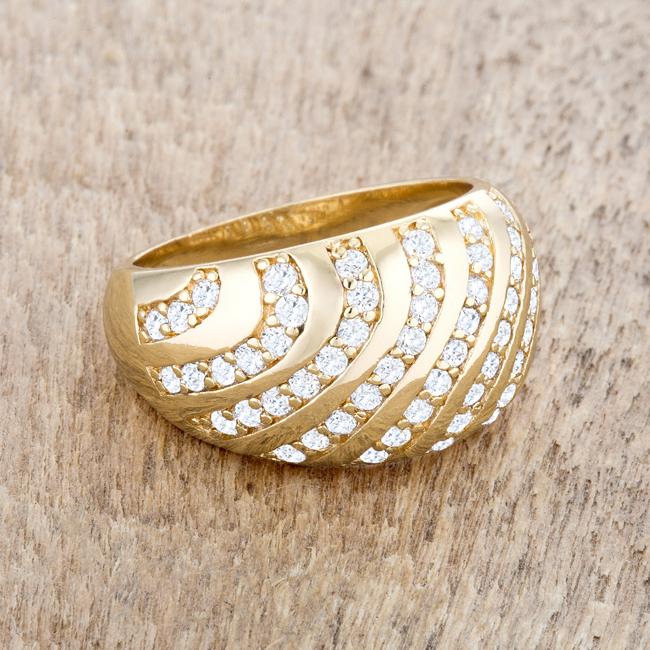 Shayla 0.95ct CZ 14k Gold Contemporary Dome Ring - Charming Charlie