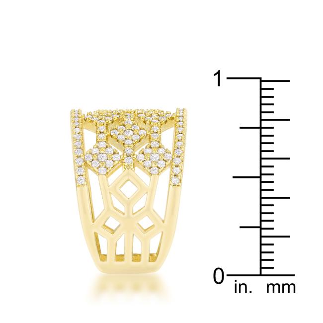 Marlene 0.6ct CZ 14k Gold Wide Band Cocktail Ring - Charming Charlie