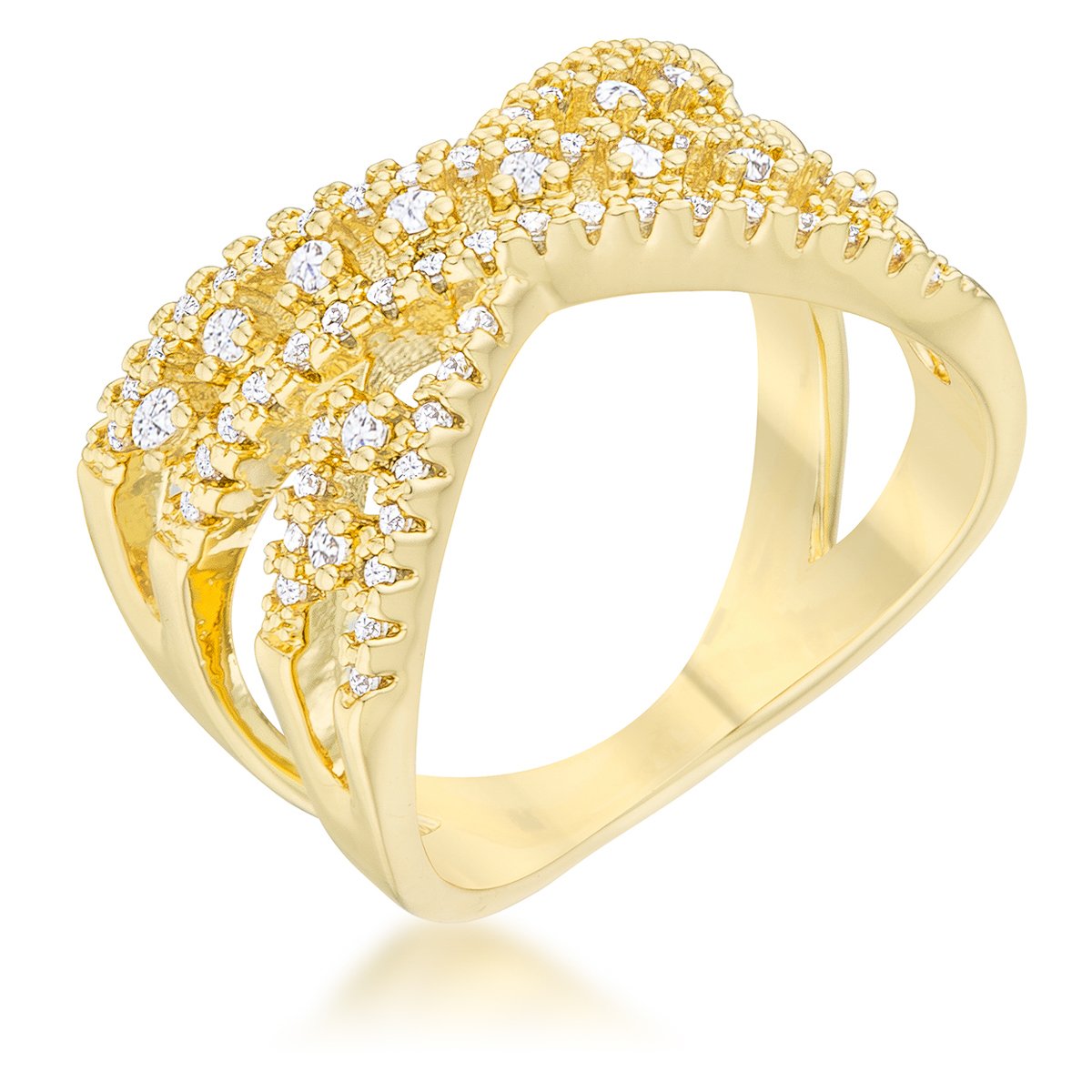 Sandy 0.37ct CZ 14k Gold Classic Criss Cross Ring - Charming Charlie