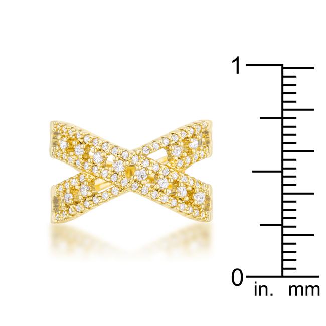Sandy 0.37ct CZ 14k Gold Classic Criss Cross Ring - Charming Charlie