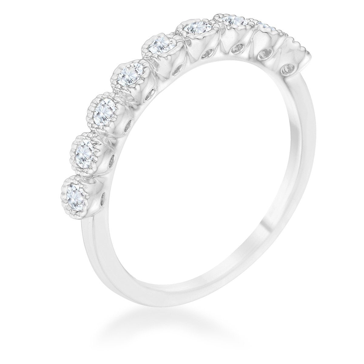 Bea 0.27ct CZ Rhodium Delicate Band - Charming Charlie