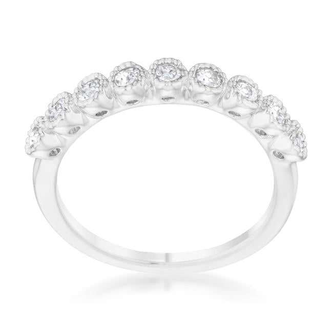Bea 0.27ct CZ Rhodium Delicate Band - Charming Charlie