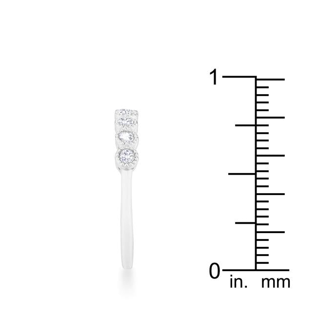 Bea 0.27ct CZ Rhodium Delicate Band - Charming Charlie
