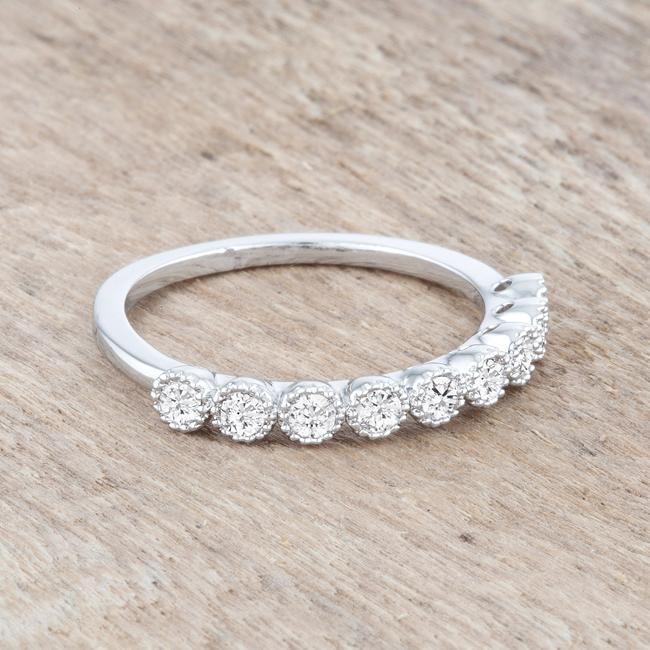 Bea 0.27ct CZ Rhodium Delicate Band - Charming Charlie