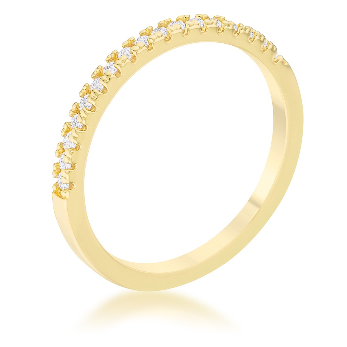 Rina 0.11ct CZ 14k Gold Delicate Band Ring - Charming Charlie