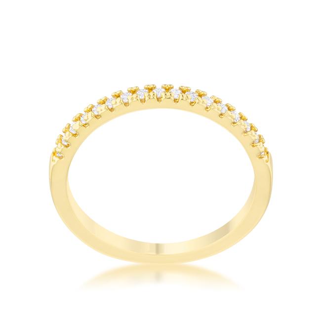 Rina 0.11ct CZ 14k Gold Delicate Band Ring - Charming Charlie