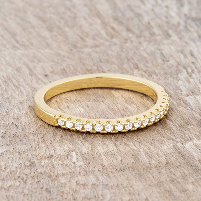 Rina 0.11ct CZ 14k Gold Delicate Band Ring - Charming Charlie