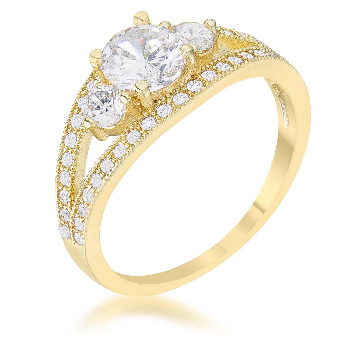 Genna 1.1ct CZ 14k Gold Delicate Classic Ring - Charming Charlie