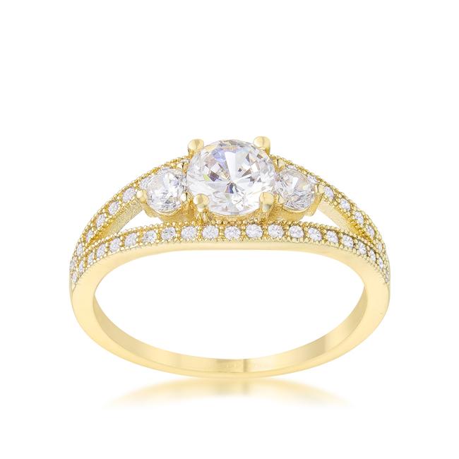 Genna 1.1ct CZ 14k Gold Delicate Classic Ring - Charming Charlie