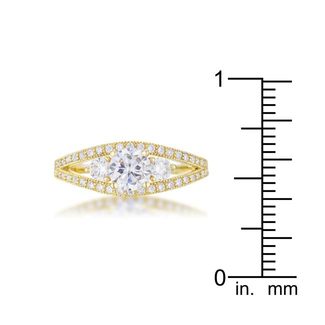 Genna 1.1ct CZ 14k Gold Delicate Classic Ring - Charming Charlie