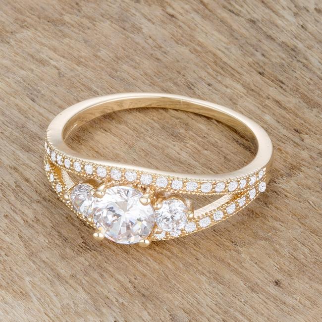 Genna 1.1ct CZ 14k Gold Delicate Classic Ring - Charming Charlie